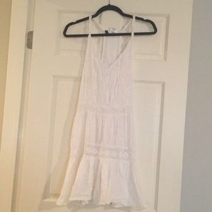 Summer white cotton gauze swim cover up
